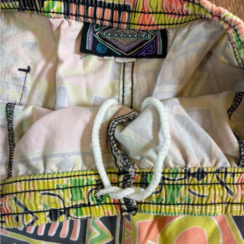 Vintage Green Tropical Swim Trunks